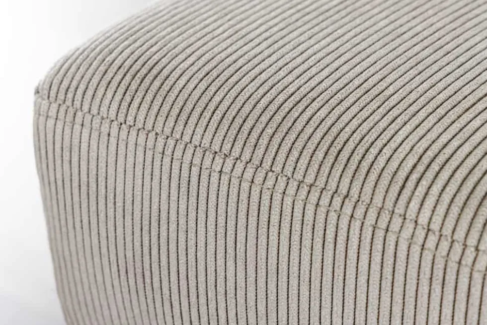 Design Sitzbank BOUTIQUE 100cm hellgrau Cord schwarze Metallbeine