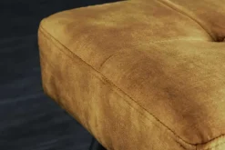Design Sitzbank BOUTIQUE 100cm senfgelb Samt schwarze Metallbeine
