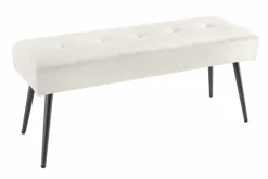 Design Sitzbank BOUTIQUE 100cm champagner Samt schwarze Metallbeine