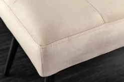 Design Sitzbank BOUTIQUE 100cm champagner Samt schwarze Metallbeine