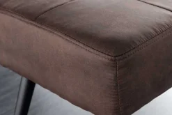 Design Sitzbank BOUTIQUE 100cm antik braun Microfaser schwarze Metallbeine Polsterbank