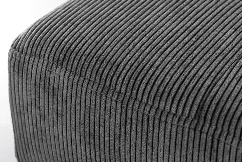 Design Sitzbank BOUTIQUE 100cm dunkelgrau Cord schwarze Metallbeine