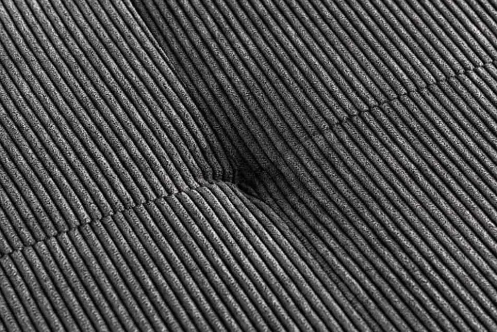 Design Sitzbank BOUTIQUE 100cm dunkelgrau Cord schwarze Metallbeine