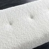 Design Sitzbank BOUTIQUE 100cm weiß Bouclé schwarze Metallbeine Polsterbank