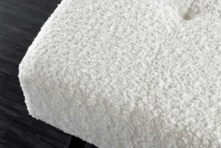 Design Sitzbank BOUTIQUE 100cm weiß Bouclé schwarze Metallbeine Polsterbank