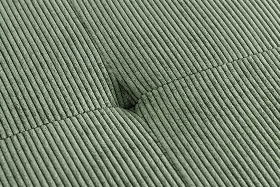 Design Sitzbank BOUTIQUE 100cm grün Cord schwarze Metallbeine