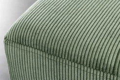 Design Sitzbank BOUTIQUE 100cm grün Cord schwarze Metallbeine