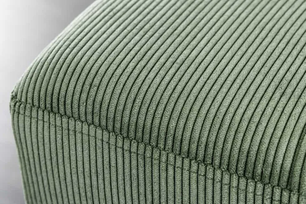 Design Sitzbank BOUTIQUE 100cm grün Cord schwarze Metallbeine