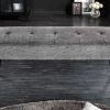 Design Sitzbank BOUTIQUE 100cm grau Strukturstoff schwarze Metallbeine