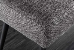 Design Sitzbank BOUTIQUE 100cm grau Strukturstoff schwarze Metallbeine