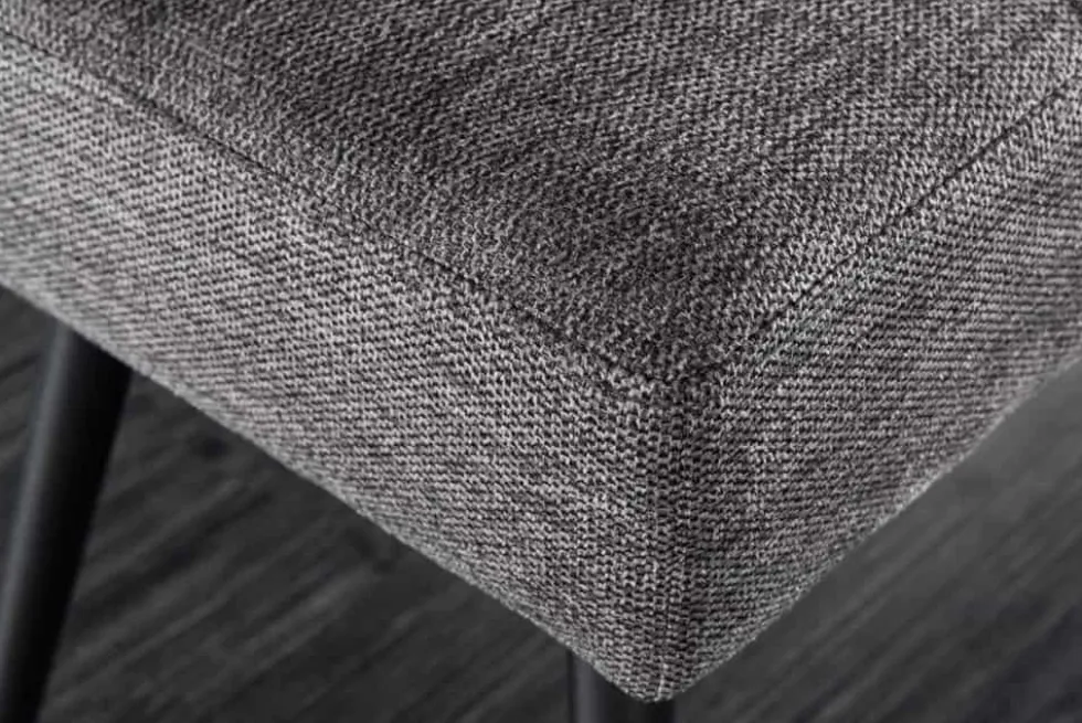 Design Sitzbank BOUTIQUE 100cm grau Strukturstoff schwarze Metallbeine