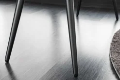 Design Sitzbank BOUTIQUE 100cm champagner greige Bouclé schwarze Metallbeine Polsterbank