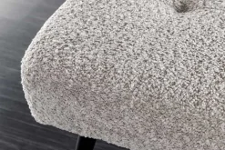 Design Sitzbank BOUTIQUE 100cm champagner greige Bouclé schwarze Metallbeine Polsterbank