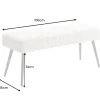 Design Sitzbank BOUTIQUE 100cm beige Cord schwarze Metallbeine Polsterbank