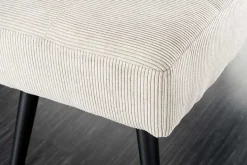 Design Sitzbank BOUTIQUE 100cm beige Cord schwarze Metallbeine Polsterbank