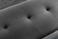 Design Sitzbank BOUTIQUE 100cm dunkelgrau Samt schwarze Metallbeine