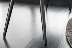 Design Sitzbank BOUTIQUE 100cm dunkelgrau Samt schwarze Metallbeine