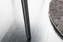 Design Sitzbank BOUTIQUE 100cm dunkelgrau Samt schwarze Metallbeine