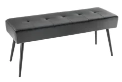 Design Sitzbank BOUTIQUE 100cm dunkelgrau Samt schwarze Metallbeine