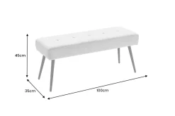 Design Sitzbank BOUTIQUE 100cm grün Samt schwarze Metallbeine