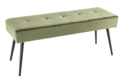 Design Sitzbank BOUTIQUE 100cm grün Samt schwarze Metallbeine