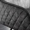 Design Sitzbank EUPHORIA 160cm dunkelgrau Samt Retrostil Ziersteppung Hairpin Legs Metallbeine Armlehnen