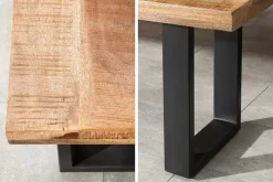 Design Sitzbank IRON CRAFT 170cm Mangoholz Eisen Industrial Design