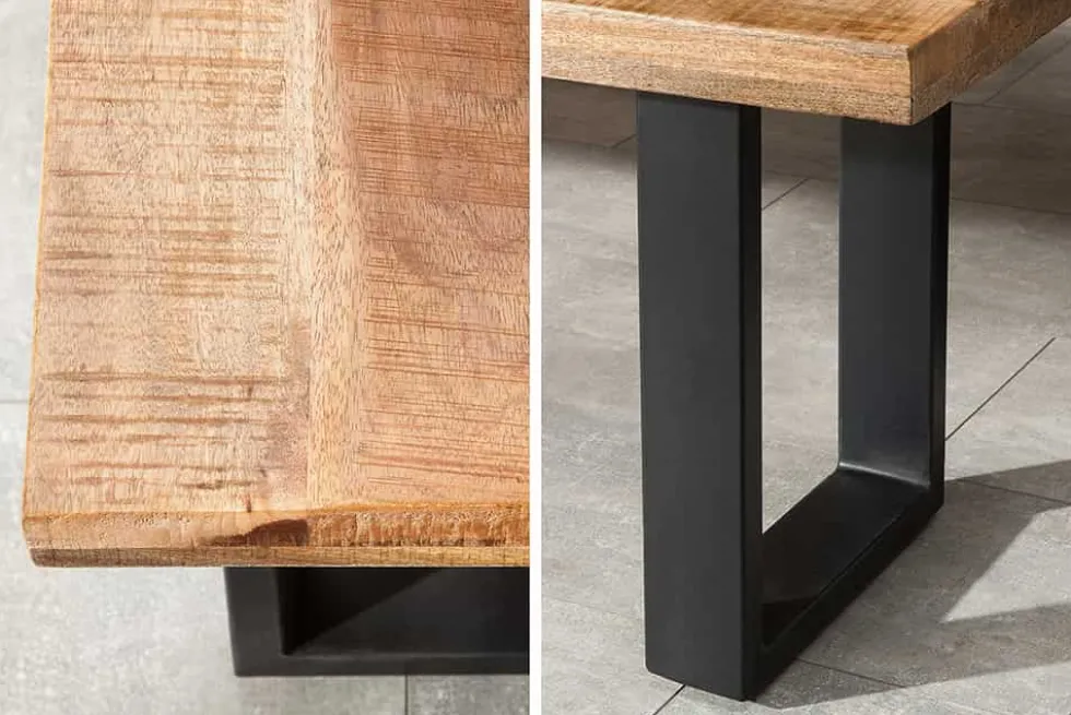 Design Sitzbank IRON CRAFT 170cm Mangoholz Eisen Industrial Design