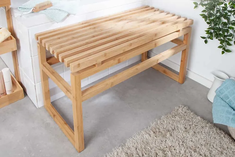 Design Sitzbank LAGOON SPA 75cm Bambusholz Badezimmerbank