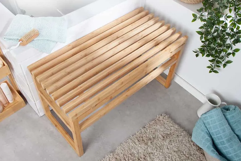 Design Sitzbank LAGOON SPA 75cm Bambusholz Badezimmerbank