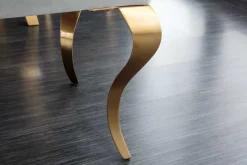Design Sitzbank MODERN BAROCK 175cm grau Samt gold Edelstahl
