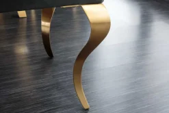 Design Sitzbank MODERN BAROCK 175cm schwarz Samt gold Edelstahl