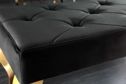 Design Sitzbank MODERN BAROCK 175cm schwarz Samt gold Edelstahl