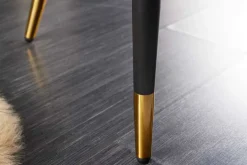 Design Sitzbank PARIS 160cm greige Samt Rückenlehne goldene Fußkappen Retro