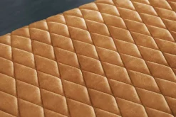 Design Sitzbank PARIS 160cm senfgelb Samt Retro Rückenlehne