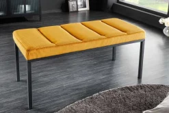 Design Sitzbank PETIT BEAUTÉ 80cm senfgelb Cord schwarzes Gestell