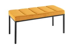 Design Sitzbank PETIT BEAUTÉ 80cm senfgelb Cord schwarzes Gestell