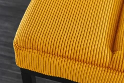 Design Sitzbank PETIT BEAUTÉ 80cm senfgelb Cord schwarzes Gestell