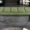 Design Sitzbank PETIT BEAUTÉ 80cm grün Cord schwarzes Gestell