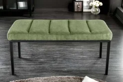 Design Sitzbank PETIT BEAUTÉ 80cm grün Cord schwarzes Gestell