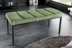 Design Sitzbank PETIT BEAUTÉ 80cm grün Cord schwarzes Gestell