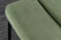 Design Sitzbank PETIT BEAUTÉ 80cm grün Cord schwarzes Gestell