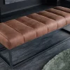 Design Sitzbank PETIT BEAUTÉ 110cm antik braun Microfaser schwarzes Metallgestell