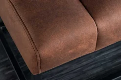 Design Sitzbank PETIT BEAUTÉ 110cm antik braun Microfaser schwarzes Metallgestell
