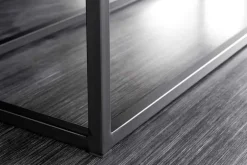 Design Sitzbank PETIT BEAUTÉ 110cm antik braun Microfaser schwarzes Metallgestell