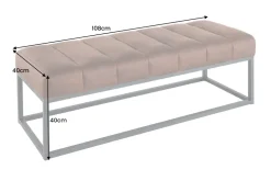 Design Sitzbank PETIT BEAUTÉ 110cm antik braun Microfaser schwarzes Metallgestell