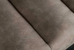 Design Sitzbank PETIT BEAUTÉ 110cm vintage taupe Microfaser schwarzes Metallgestell