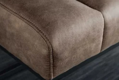 Design Sitzbank PETIT BEAUTÉ 110cm vintage taupe Microfaser schwarzes Metallgestell