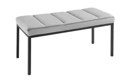 Design Sitzbank PETIT BEAUTÉ 80cm grau Samt schwarzes Gestell