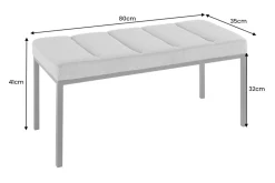 Design Sitzbank PETIT BEAUTÉ 80cm grau Samt schwarzes Gestell